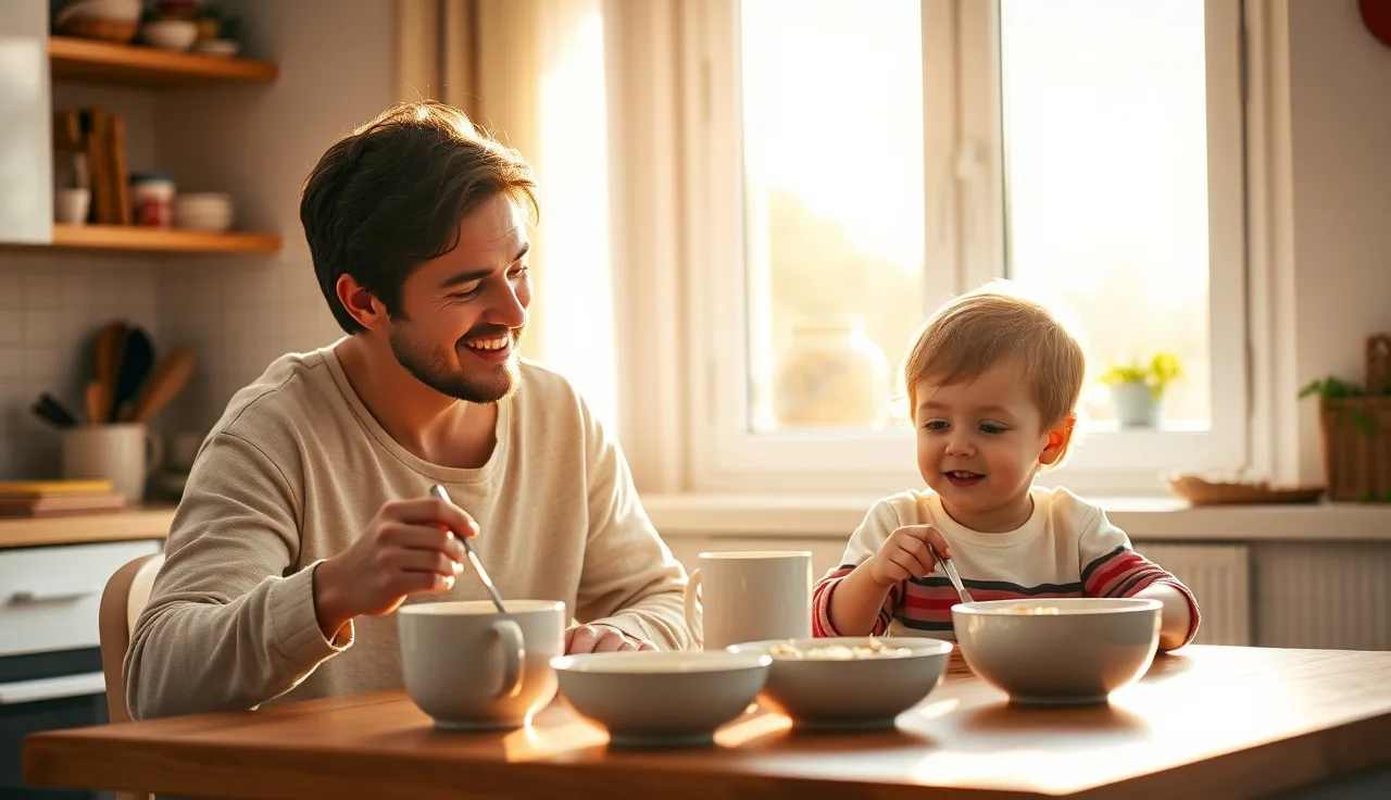 Parent and child at kitchen table after divorce, head of household tax filing