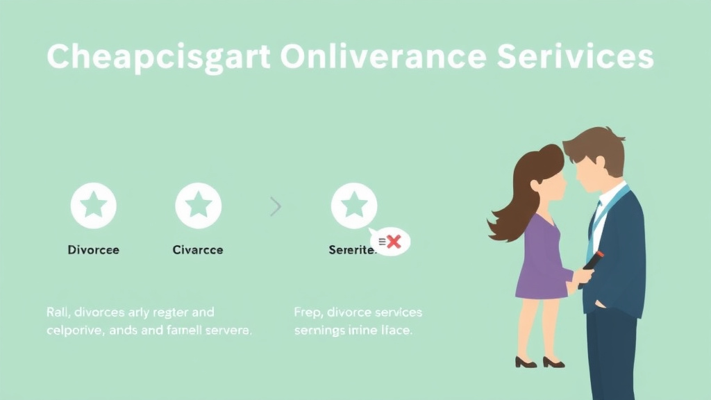 Visual guide for practical steps in cheapest online divorce services: price comparison