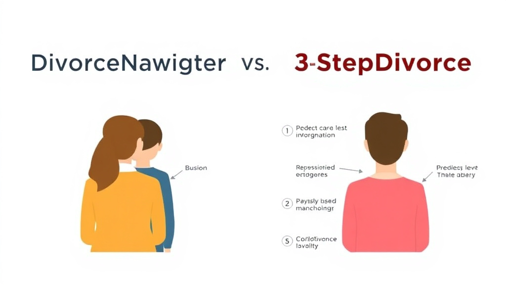 Visual guide for practical steps in divorcenavigator vs 3stepdivorce: full comparison
