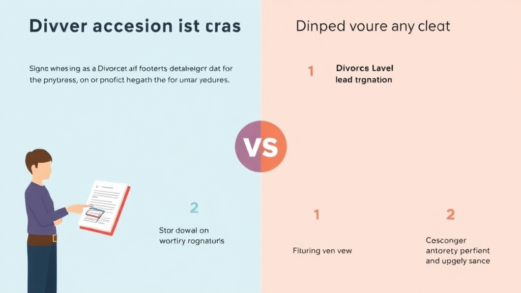 Visual guide for practical steps in divorcenavigator vs hiring a divorce attorney: cost and value