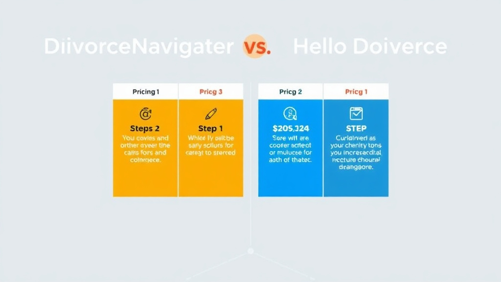 Visual guide for practical steps in divorcenavigator vs hellodivorce: features, pricing, and process