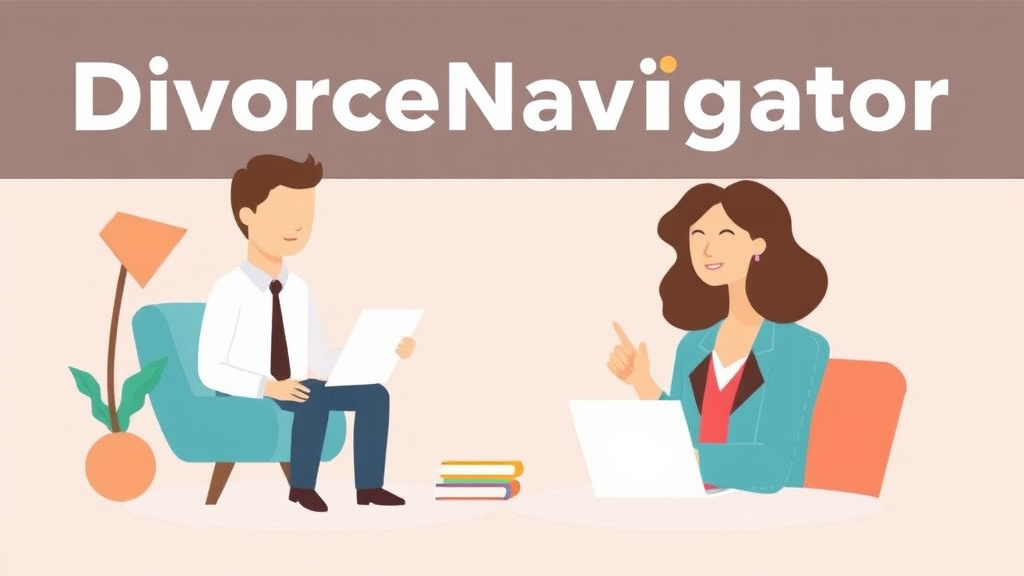Illustration showing key concepts related to divorcenavigator vs it's over easy: detailed review