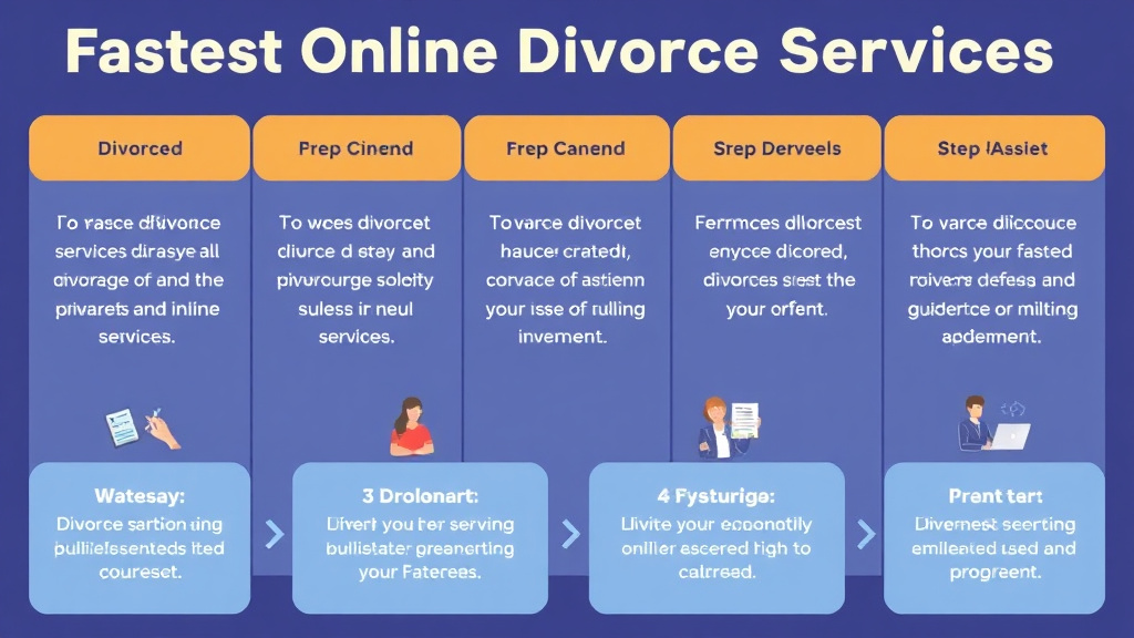 Visual guide for practical steps in fastest online divorce services: speed comparison