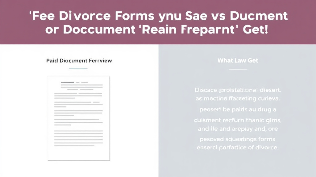 Visual guide for practical steps in free divorce forms vs. paid document preparation: what you get