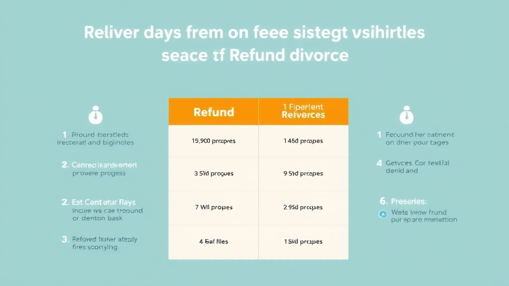 Visual guide for practical steps in online divorce service refund policies compared