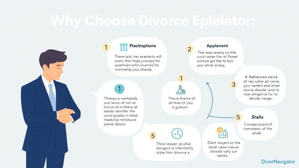 Visual guide for practical steps in why choose divorcenavigator: our advantages explained