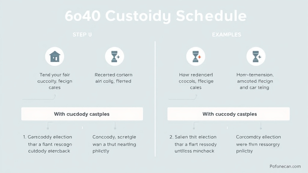 Visual guide for practical steps in 60/40 custody schedule: options and examples