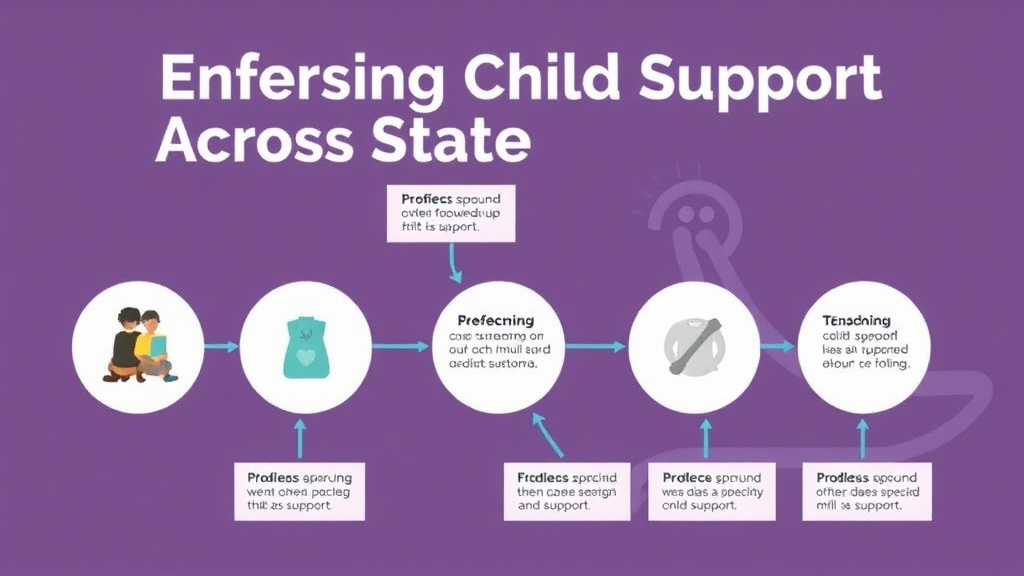 Illustration showing key concepts related to enforcing child support across state lines: uifsa guide