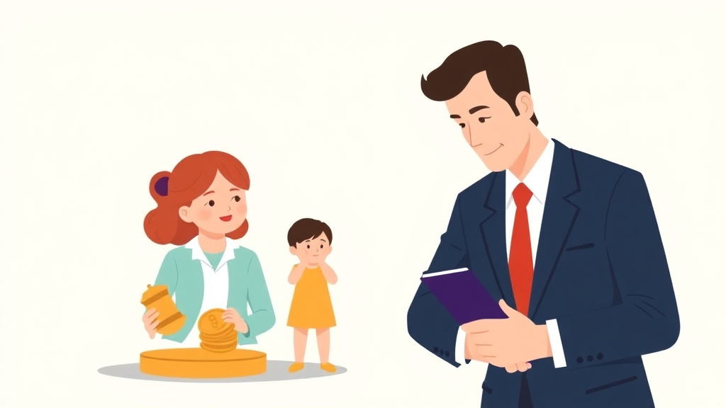 Illustration showing key concepts related to determining income for child support: what counts