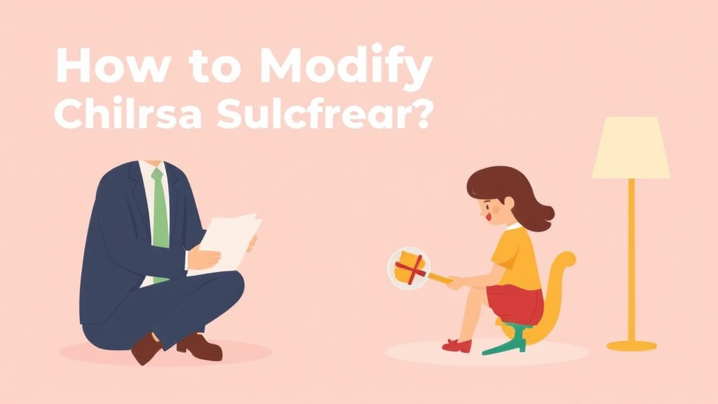 Illustration showing key concepts related to how to modify child support: when and how to request changes
