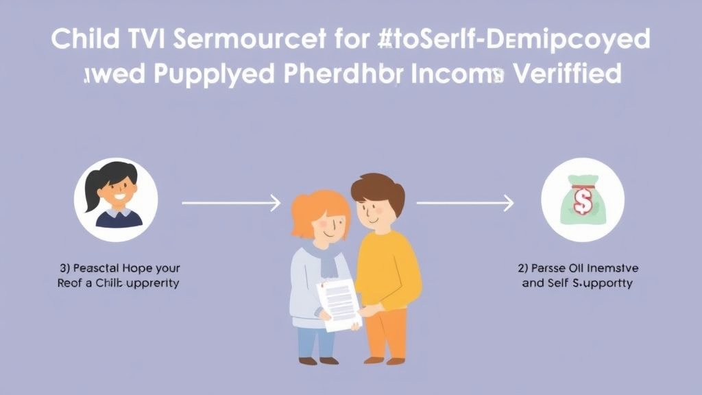 Visual guide for practical steps in child support for self-employed parents: income verification
