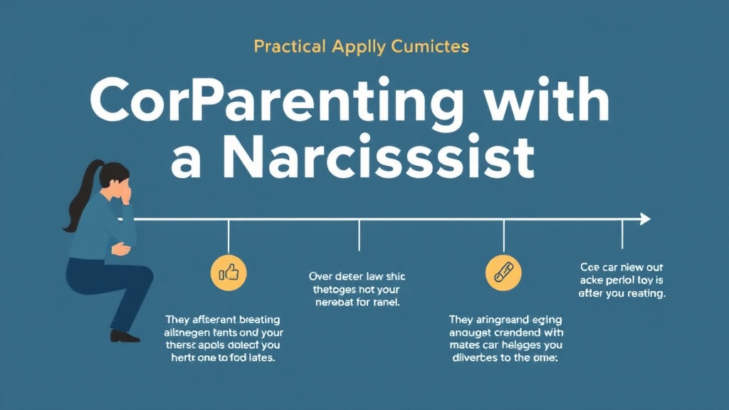 Visual guide for practical steps in co-parenting with a narcissist: survival strategies