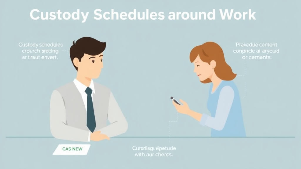 Visual guide for practical steps in custody schedules around work: flexible arrangements