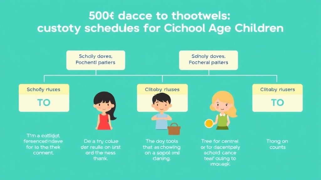 Visual guide for practical steps in custody schedules for school-age children