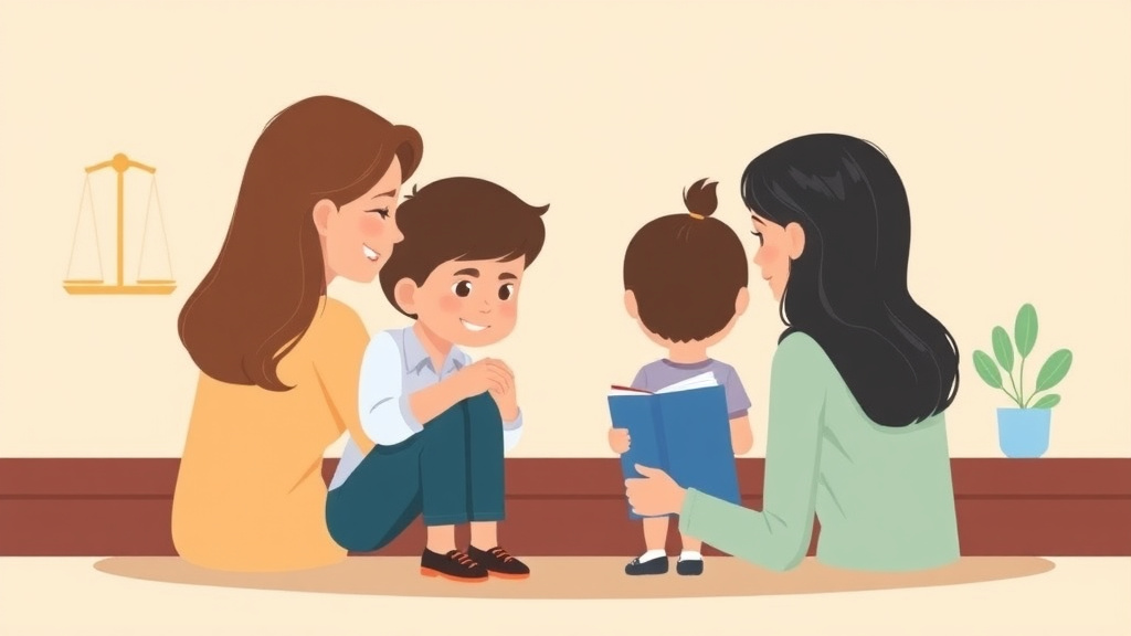 Illustration showing key concepts related to florida child support guidelines and calculator