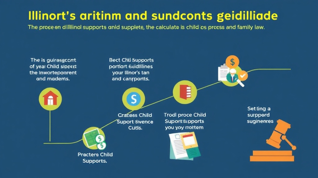 Visual guide for practical steps in illinois child support guidelines and calculator