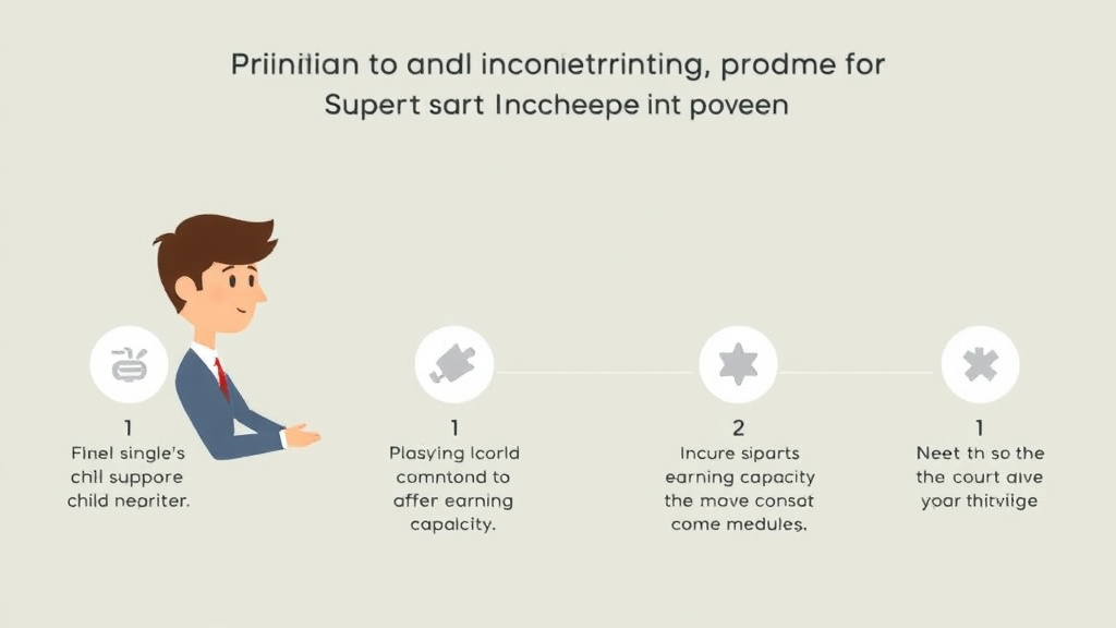 Illustration showing key concepts related to imputed income in child support: when courts assign earning capacity