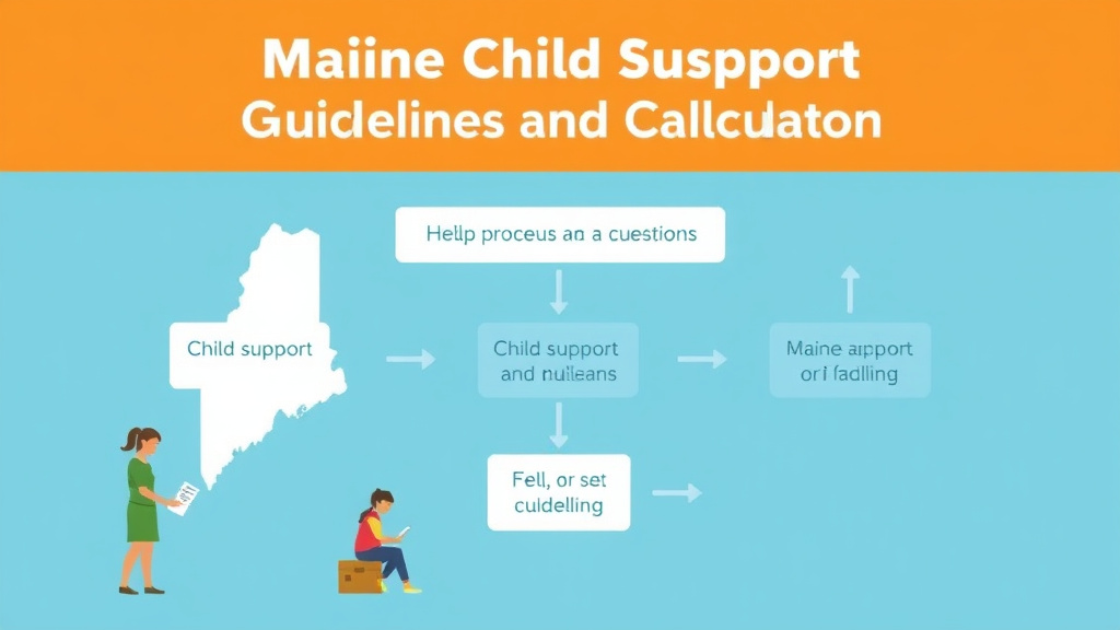 Illustration showing key concepts related to maine child support guidelines and calculator