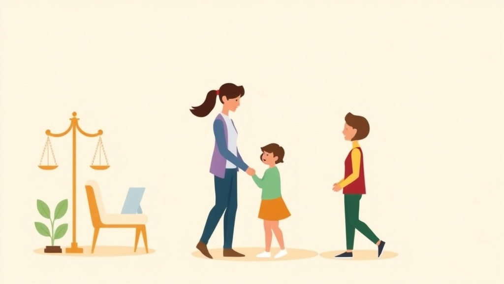 Illustration showing key concepts related to michigan child support guidelines and calculator