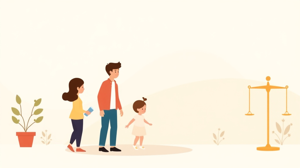 Illustration showing key concepts related to oregon child support guidelines and calculator