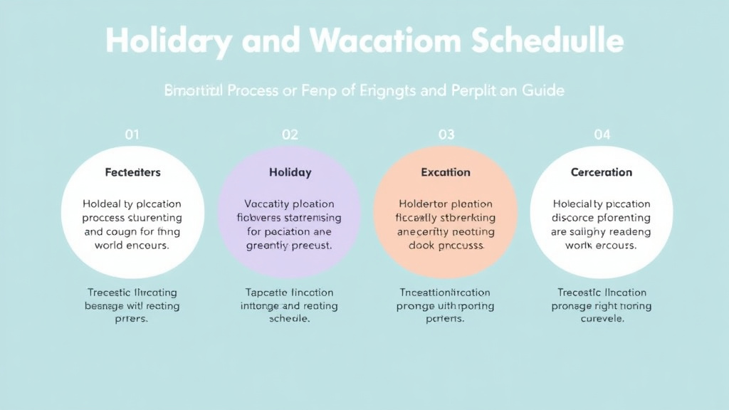 Visual guide for practical steps in holiday and vacation schedules in parenting plans: detailed guide