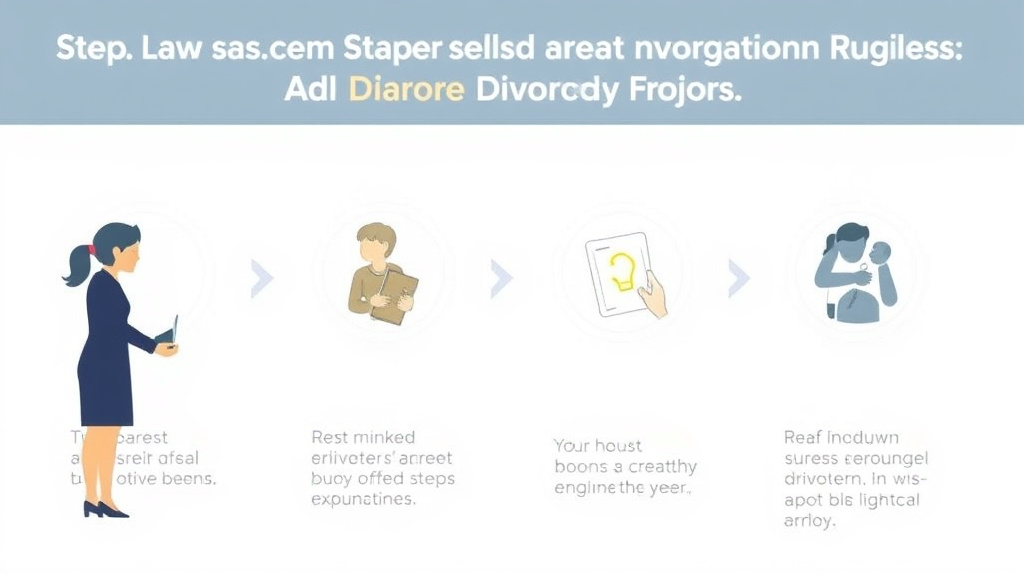 Visual guide for practical steps in step-parent custody and visitation rights after divorce