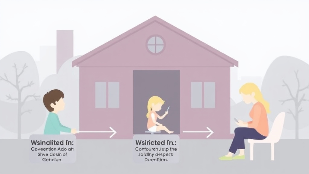 Illustration showing key concepts related to supervised visitation: types of supervision and how to transition out