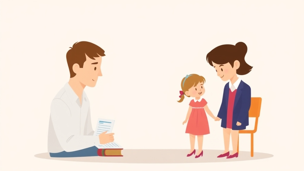 Illustration showing key concepts related to tennessee child support guidelines and calculator