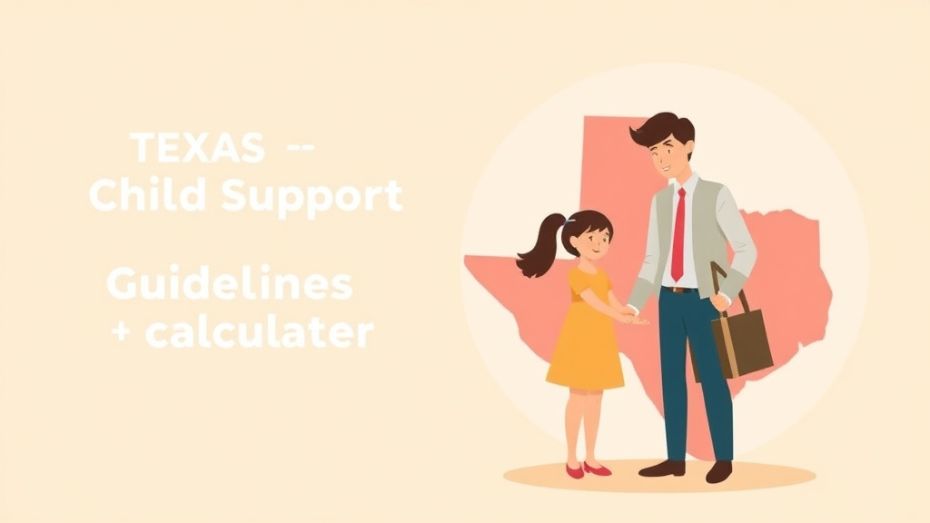 Illustration showing key concepts related to texas child support guidelines and calculator