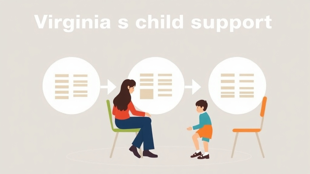 Illustration showing key concepts related to virginia child support guidelines and calculator