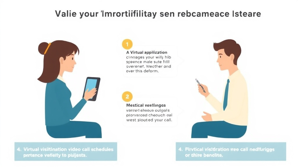 Visual guide for practical steps in virtual visitation: video call schedules and court guidelines