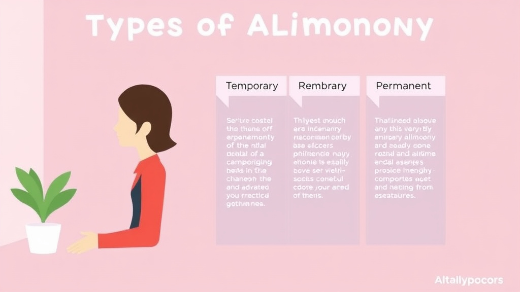 Visual guide for practical steps in types of alimony: temporary, rehabilitative, and permanent