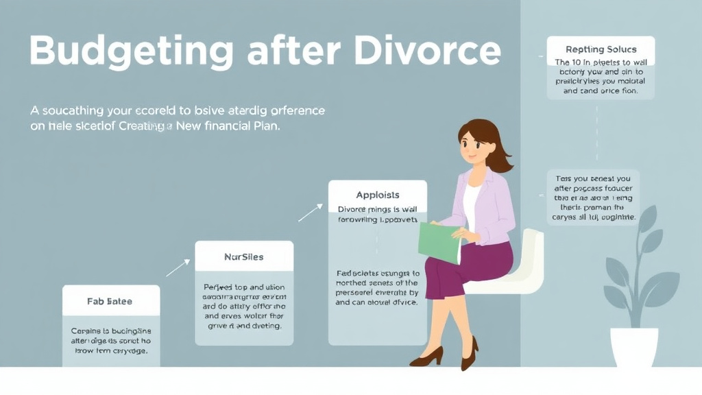 Visual guide for practical steps in budgeting after divorce: creating a new financial plan