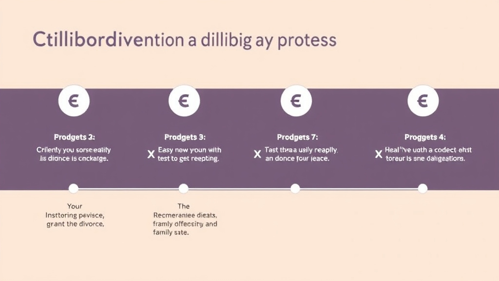 Illustration showing key concepts related to collaborative divorce process: step-by-step guide