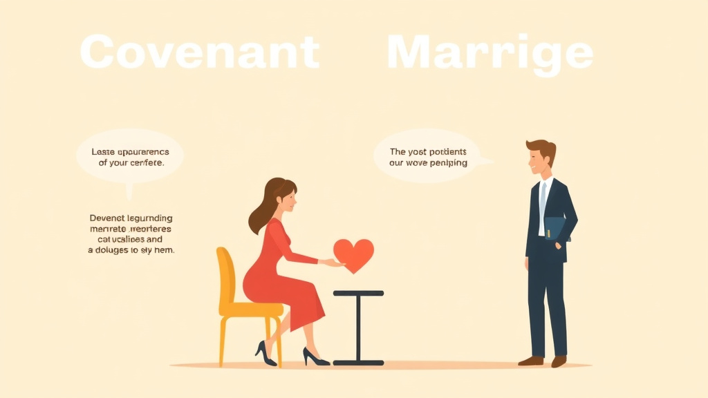 Illustration showing key concepts related to covenant marriage divorce: special requirements