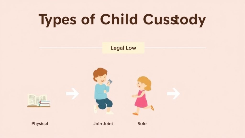 Visual guide for practical steps in types of child custody: legal, physical, joint, and sole