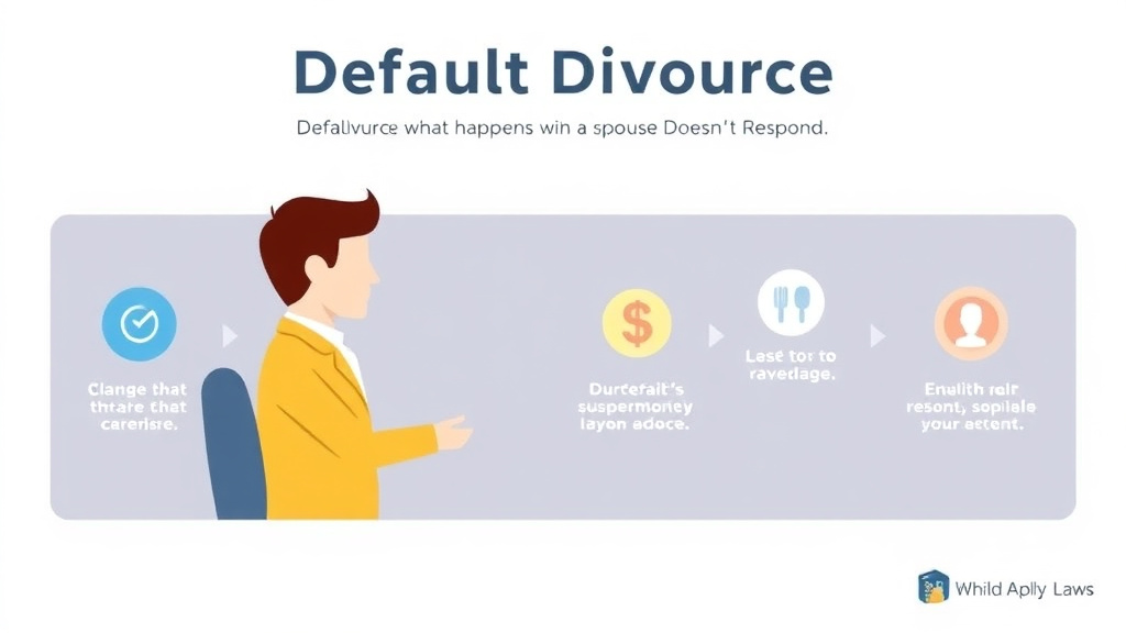 Visual guide for practical steps in default divorce: what happens when a spouse doesn't respond