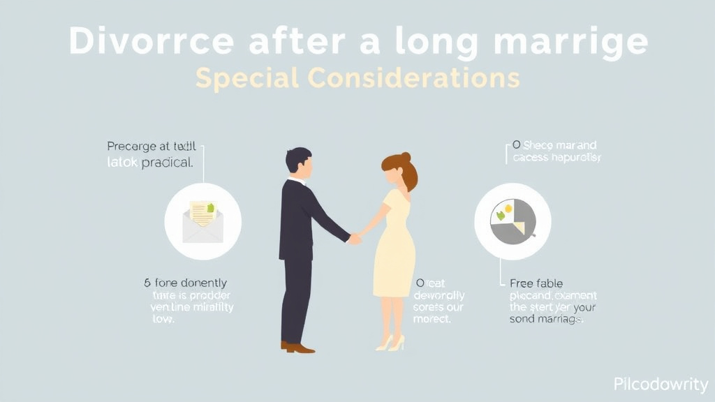 Visual guide for practical steps in divorce after a long marriage: special considerations