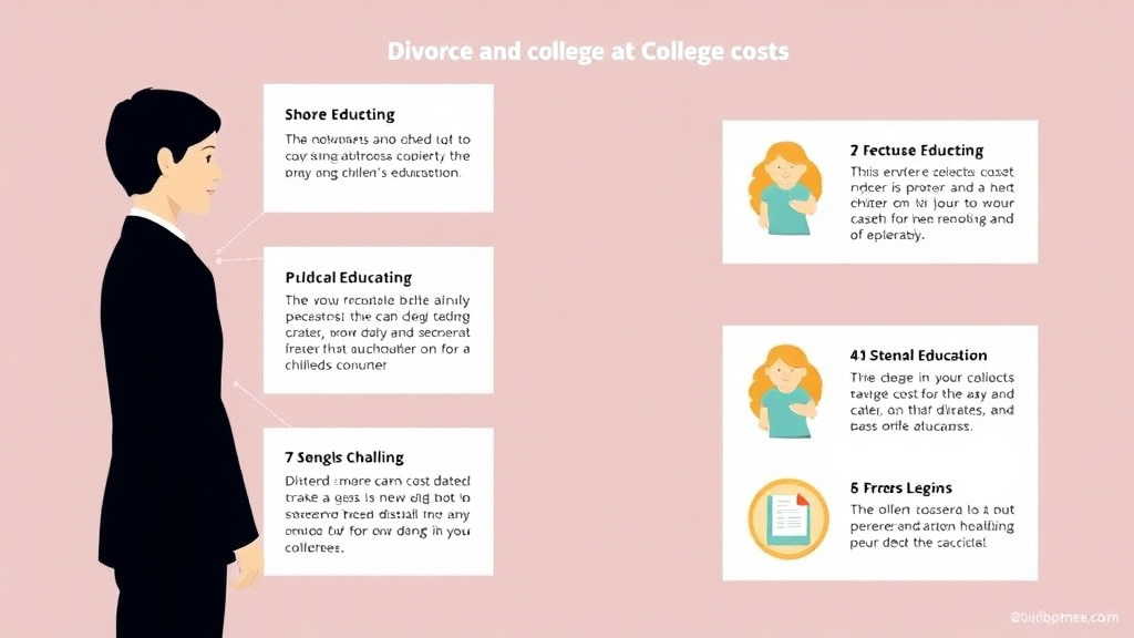 Visual guide for practical steps in divorce and college costs: who pays for children's education