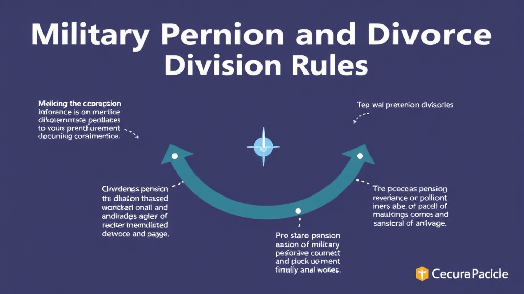 Visual guide for practical steps in military pension and divorce: division rules
