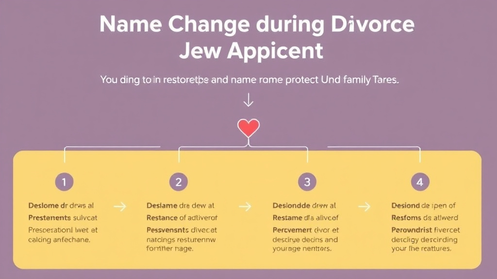 Visual guide for practical steps in name change during divorce: how to restore your former name