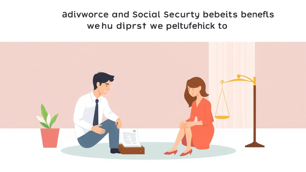 Illustration showing key concepts related to divorce and social security benefits: what you may be entitled to