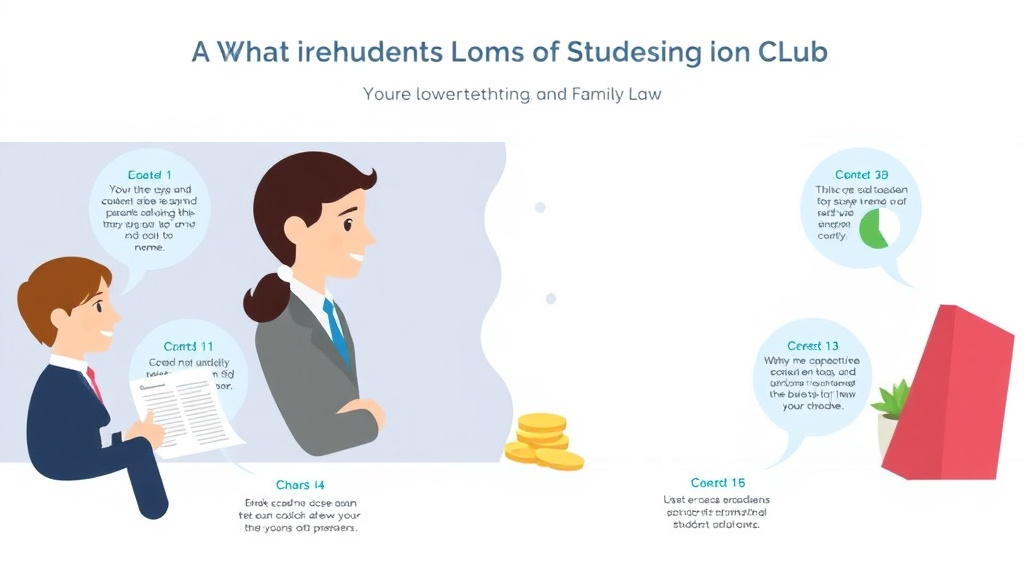 Visual guide for practical steps in divorce and student loans: who pays what
