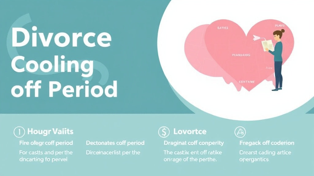 Visual guide for practical steps in divorce cooling off period: mandatory waiting by state