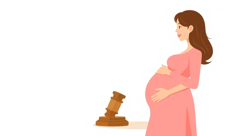 Illustration showing key concepts related to divorce during pregnancy: state laws and restrictions