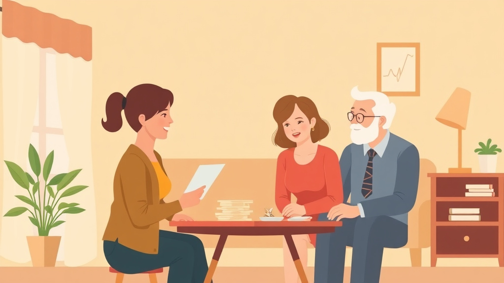 Illustration showing key concepts related to divorce during retirement: financial realities