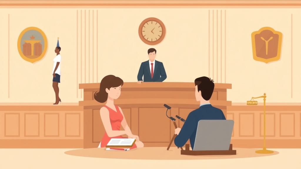 Illustration showing key concepts related to divorce hearing: what to expect in court