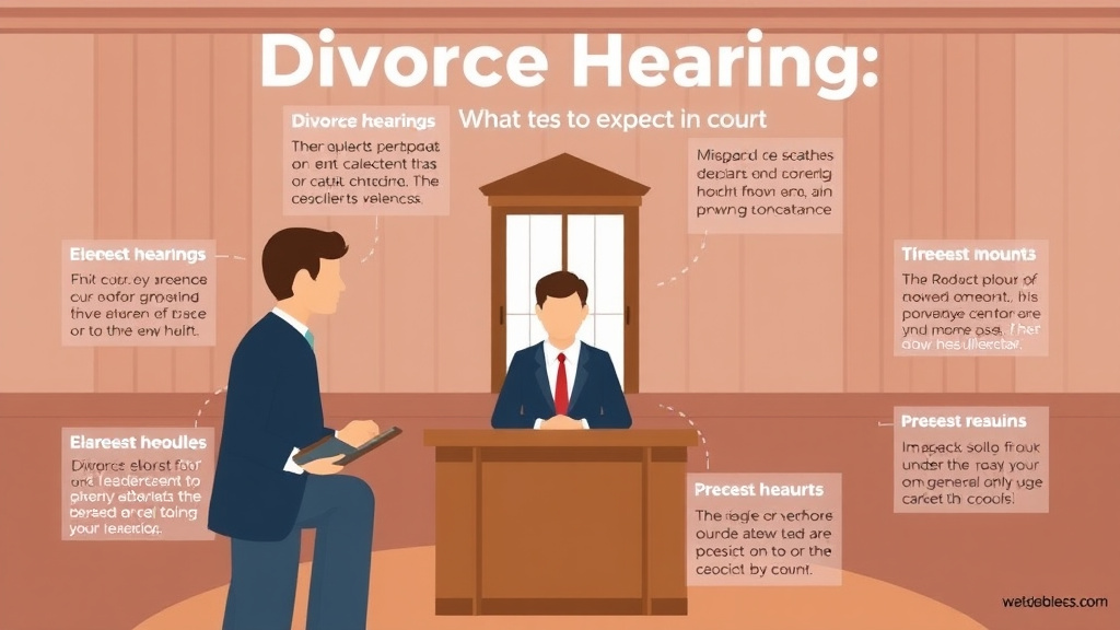 Visual guide for practical steps in divorce hearing: what to expect in court