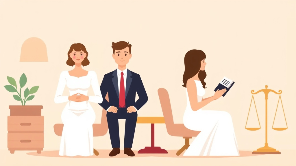 Illustration showing key concepts related to divorce mediation vs litigation: comparing your options