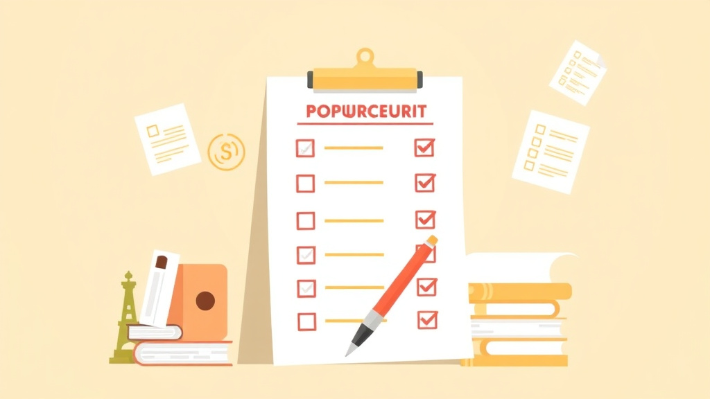 Illustration showing key concepts related to divorce paperwork checklist: every document you need